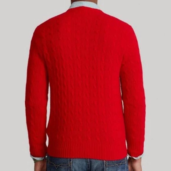 POLO by RALPH LAUREN 100% Italian Cashmere Iconic Cable Knit Sweater - Picture 10 of 13